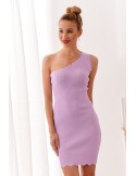 Fitted one-shoulder dress, lavender 08210 - Online store - Boutique